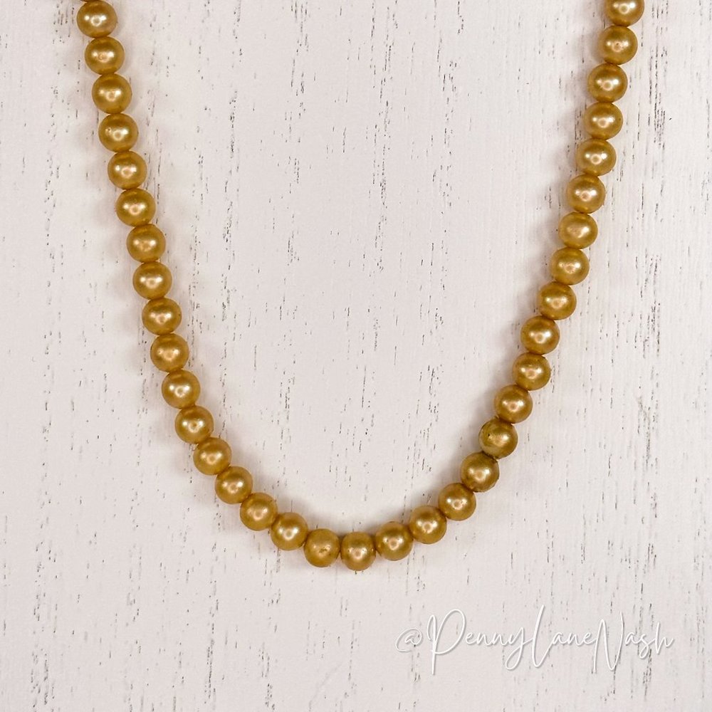 Vintage Cream Single Pearl Beaded Necklace - Picture 8 of 8